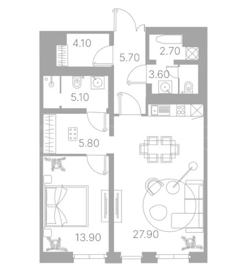 Продажа квартиры площадью 68.8 м² 2 этаж в Клубный дом Duo по адресу Замоскворечье, г Москва, Софийская наб, д 34 стр 3